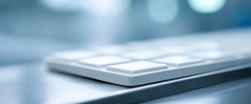 Close-up of white computer keyboard keys