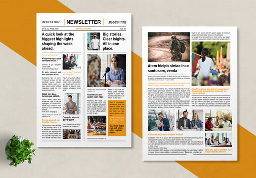 Modern Newsletter Template Layout