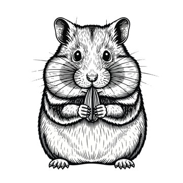 Cute Hamster Holding Food.