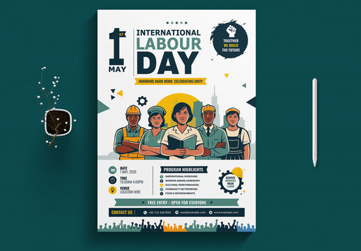 Worker Day Event Invitation Flyer