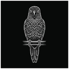 Fototapeta premium Detailed illustration of a parrot bird 4.