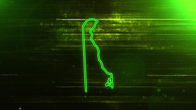 4K Resolution, Delaware State (USA) Digital Futuristic Glitch Map, Futuristic AI Delaware Map Opener Suitable for Elections, July 4th and Memorial Day