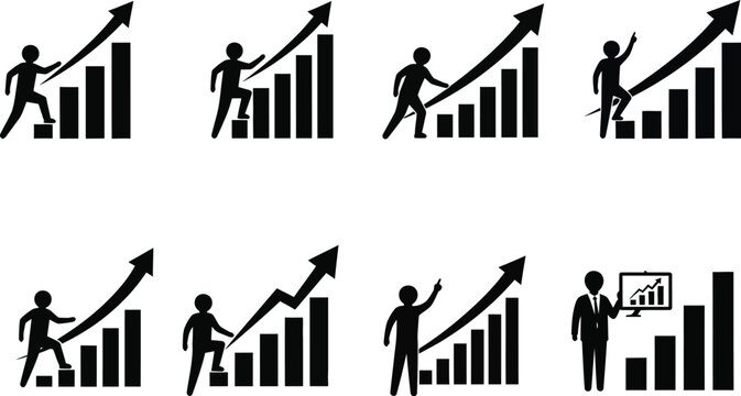 Business man chart growth progress