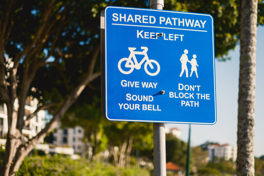 Shared Pathway Sign with walking and Cycling Symbols