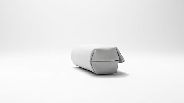 Minimalist, simple soft gray case isolated against a seamless, bright white background