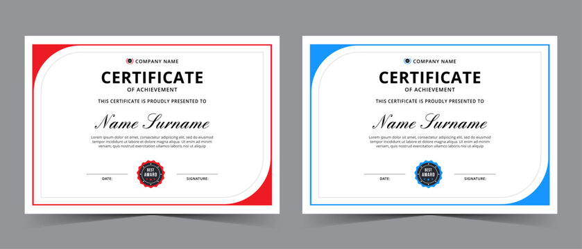 Certificate of Appreciation Template. Elegant Award Diploma Certificate Layout with Corporate Style