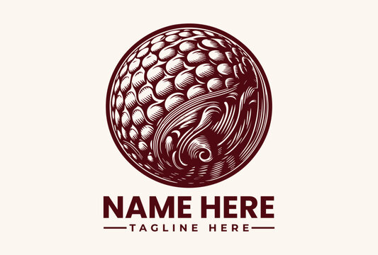 Golf ball logo template design.