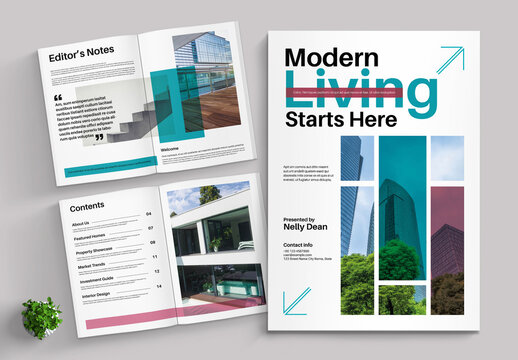 Modern Real Estate Magazine Template Layout