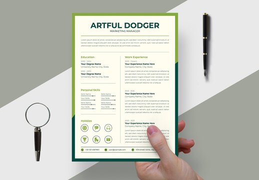 Modern Resume Template Layout