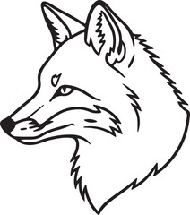Obraz premium Red fox head in silhouette.