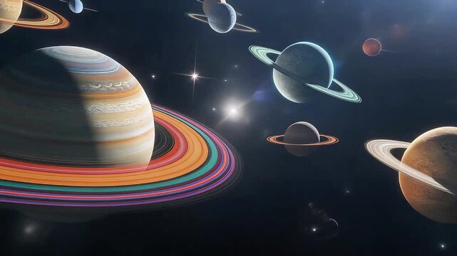 Cinematic 4K Solar System Planets Orbiting Sun Space Exploration Footage