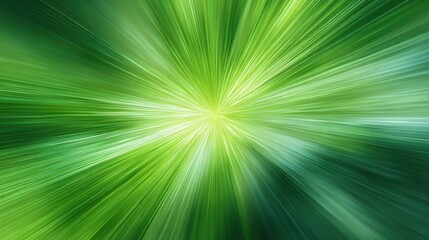 Obraz premium Abstract background with green light rays bursting from the center. Digital streak effect representing speed, motion and energy. Dynamic glowing backdrop for technology and innovation.