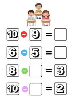 SCHEDE DI MATEMATICA SCUOLA PRIMARIA COLORATE LA SOTTRAZIONE 4