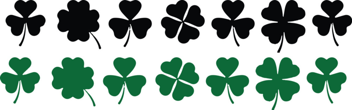 Green and Black clover leaf set