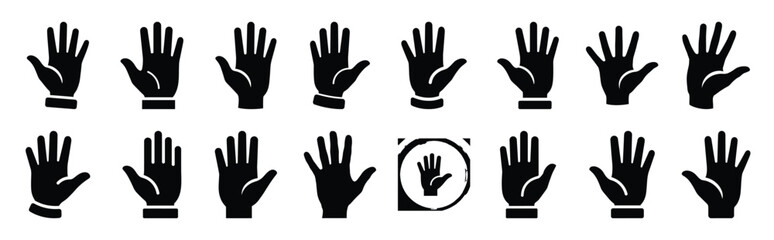 Obraz premium hand palm silhouette icon set