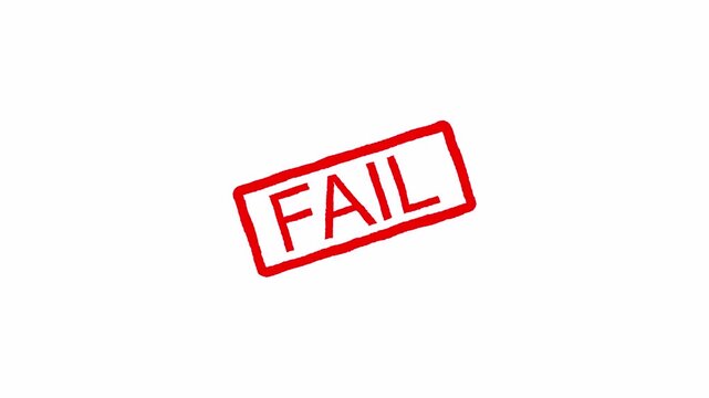 Fail rubber stamp animation on a transparent background, Fail stamp effect animation with alpha channel