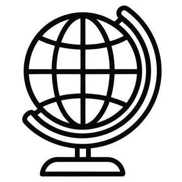 Standard black outline globe vaktor icon