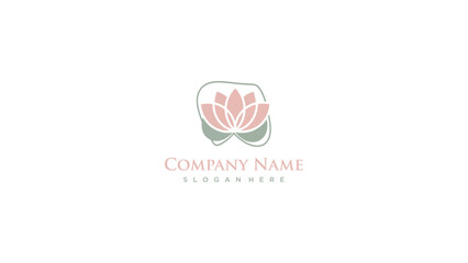 Fototapeta premium Minimalist Lotus Flower Logo Design for Wellness and Beauty