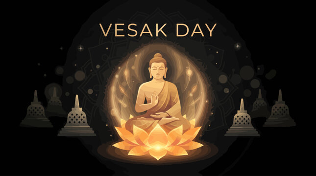 Serene illustration of an enlightened being meditating on a luminous lotus, surrounded by sacred structures, symbolizing profound peace and spiritual awakening