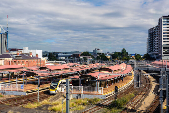 Roma Street Train Station with a Train at the Platform