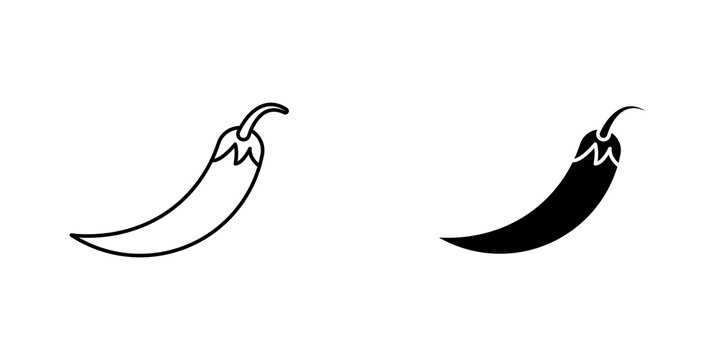 chilli pepper icon on white background, editable stroke svg 10