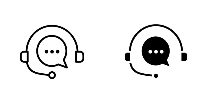 Customer support icon on white background, editable stroke svg 10