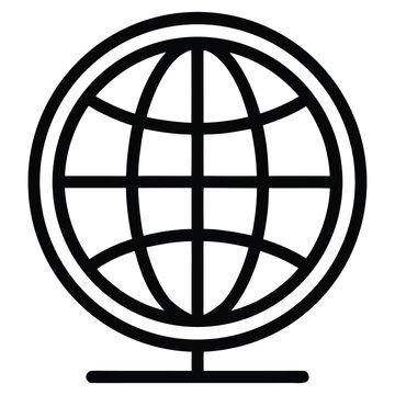 Standard black outline globe vaktor icon
