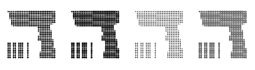 Fototapeta premium Retro halftone icon collection - barcode scanner. Bank cards and credit payment transactions. Vintage dot pattern illustration. Classic comic book look.