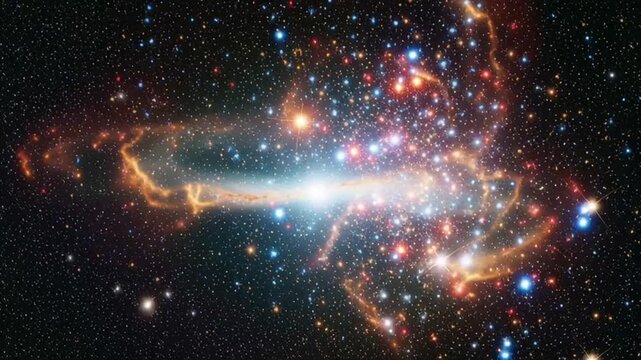 Vibrant galaxy with stars and nebulae in deep space