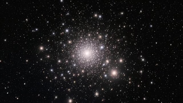 Globular star cluster in a dark night sky