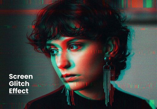 Screen Glitch Photo Effect