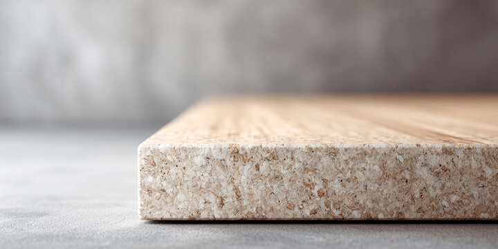 Close-up of particle board edge