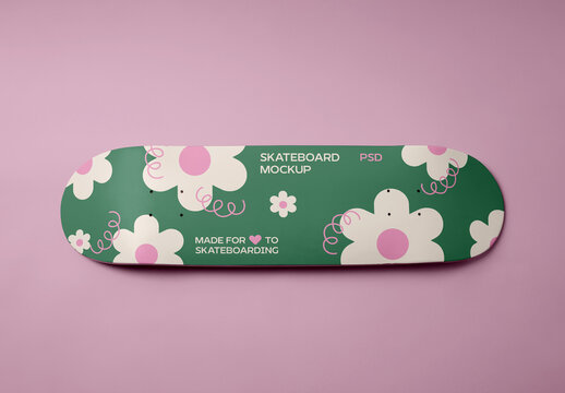 Horizontal View Skateboard Mockup