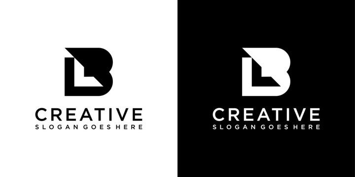 LB or BL initial letter logo design vector