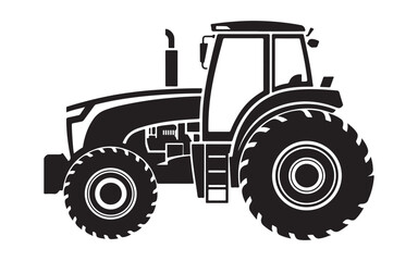 Obraz premium Black tractor icon on white background