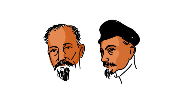 Felix Dzerzhinsky portrait, vector color illustration