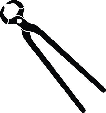 Horse Hoof Nippers Silhouette Isolated on White Background