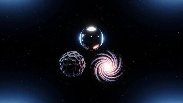 Glowing space objects in deep universe, celestial bodies