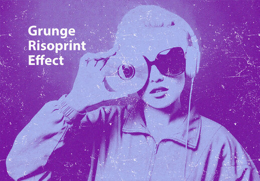 Grunge Risograph Effect Mockup