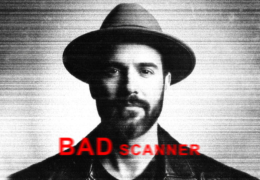 Bad Scanner Glitch Portrait Photo Effect