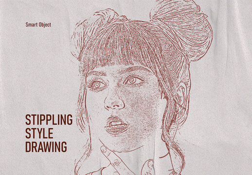 Stippling Drawing Photo Effect