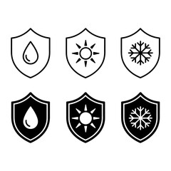 Obraz premium water sun frost protection shield icon