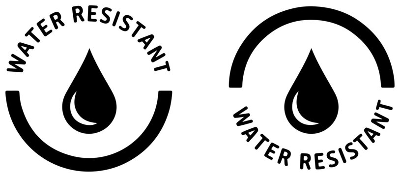 waterproof water resistant protection icon set