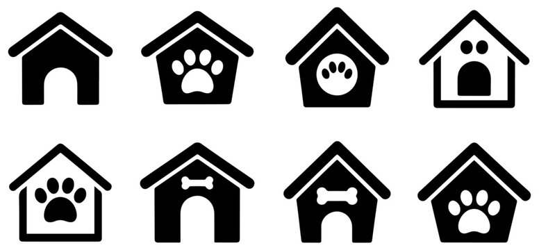 dog house icon set vector illustration