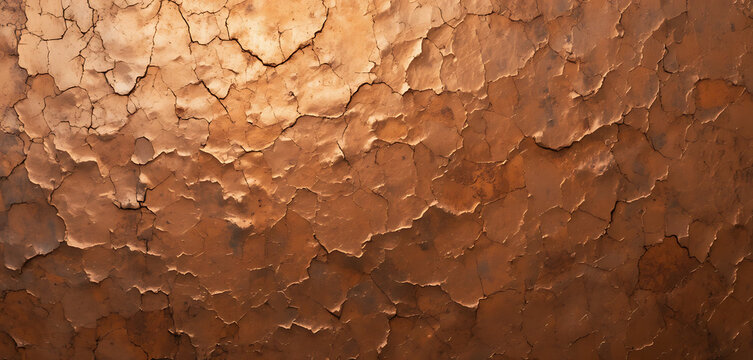Peeling, rusty metal surface with flaking orange-brown paint peeling paint
