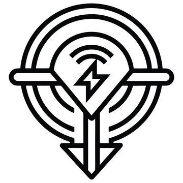 Standard black outline globe vaktor icon