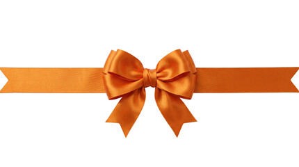 Fototapeta premium Vibrant orange satin ribbon bow for gift decor
