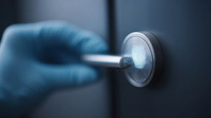 Fototapeta premium Fingerprint dusting for forensic investigation