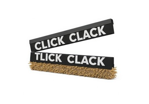 Click clack whisk bristles object for kitchen cleaning tasks white background