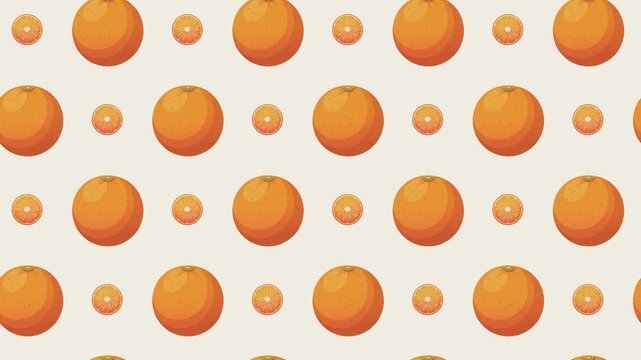 Fresh Oranges and Sliced Citrus Seamless Pattern Background, healthy fruit and vitamin C concept.